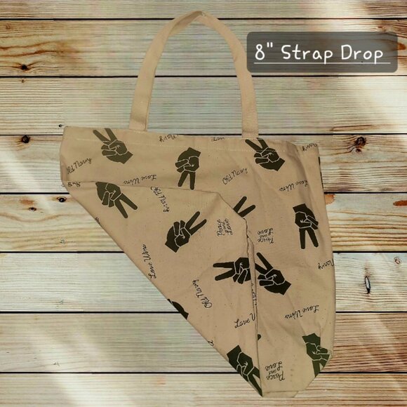 OLD NAVY - Peace and Love - Love Wins - Peace Sign - Canvas Tote Bag - Picture 2 of 3